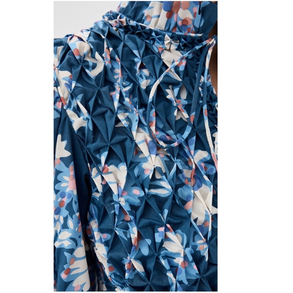 Horror Vacui Blue Fleur Dress, Size M, Like New - Picture 6 of 12